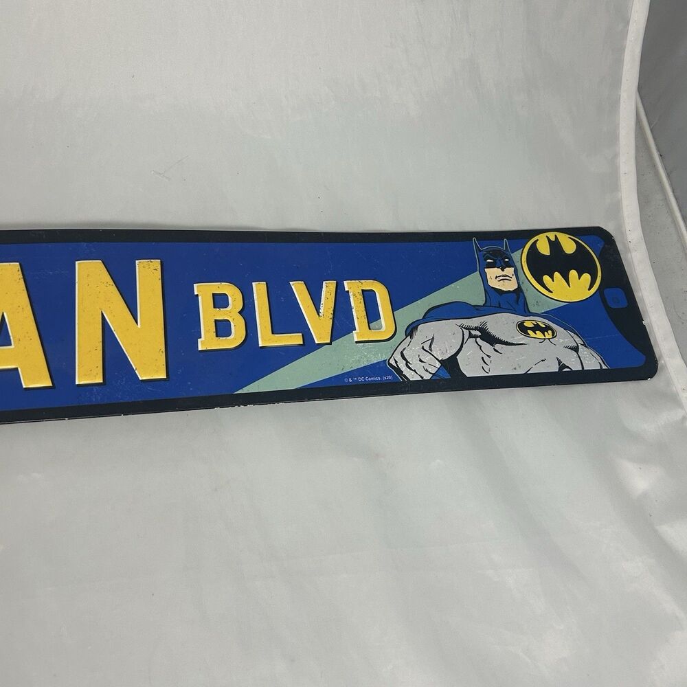 'Batman Blvd'  Embossed Metal Street Sign DC Comics Batman Comics Art Style - Picture 3 of 6